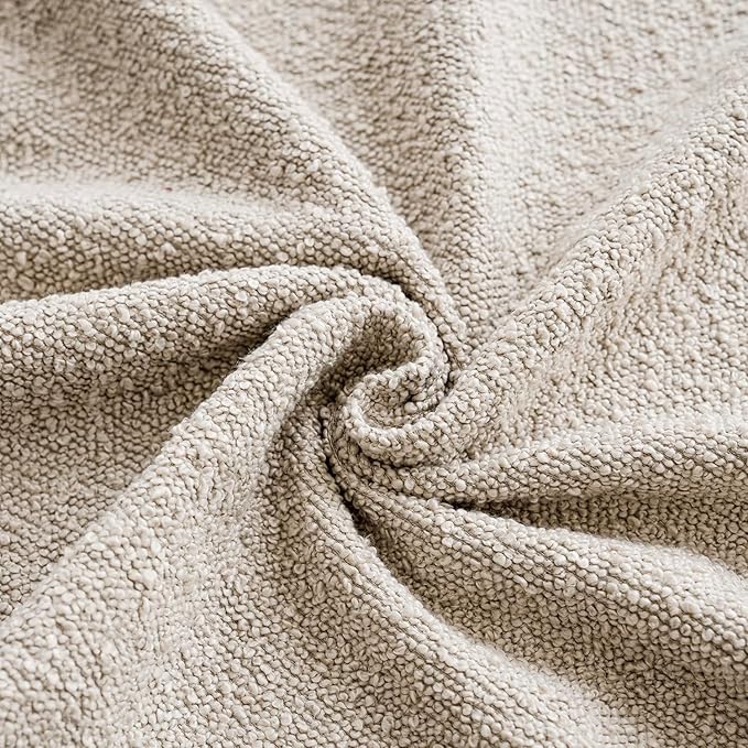 Foindtower Decorative Textured Boucle Throw Pillow Covers Accent Solid Pillow Cases Neutral Soft Cozy Couch Cushion Case for Chair Sofa Bedroom Living Room Home Decor 26 x 26 Inch,Beige Oatmeal