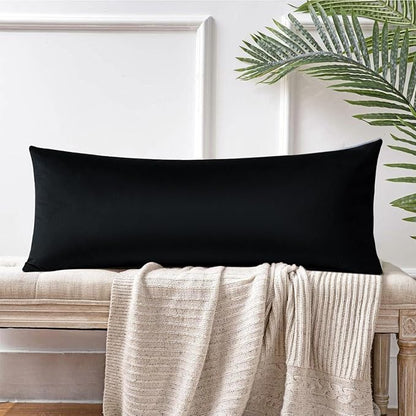 Artscope Luxury Velvet Lumbar Pillow Cover Super Soft Decorative Rectangle Throw Pillow Covers Case Cushion Covers for Sofa Couch Bedroom Car Decor 14x36 Inch Black