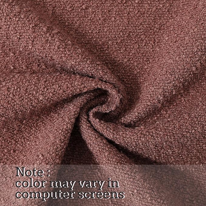 Jeneoo Dusty Rose Decorative Square Thick Throw Pillow Covers Fine Textured Boucle Couch Cushion Case for Sofa Decor, Set of 2, 18 x 18 Inch