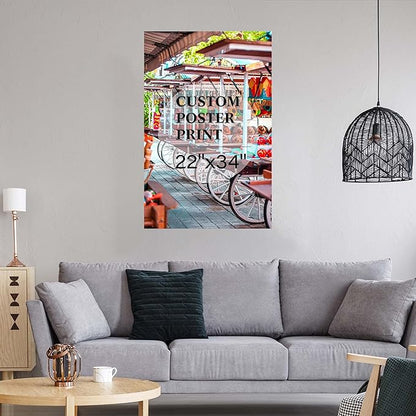 jenesaisquoi Custom Canvas Art Print 22" x 34", Upload Your Photo Image Custom Personalized Photo to Poster Printing Home Decor Wall Art Prints (Unframed)