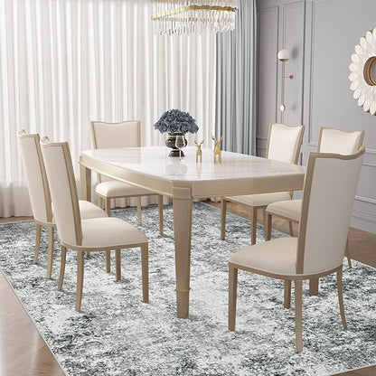 6x9 Area Rugs for Living Room, Washable Modern Abstract Large Area Rug Neutral Soft Non Slip Kids Rug Stain Resistant Indoor Carpet for Bedroom Nursery Dining Room Playroom Home Office(Grey, 6'x9')