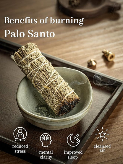 Incense Holder with 3 Incense Sockets, 4 In 1 Incense Burner Holder 4.25 Inch Incense Holder for Sticks, Ceramic Incense Stick Holder for Palo Santo, Cone Incense, Meditation, Yoga, Sage Green