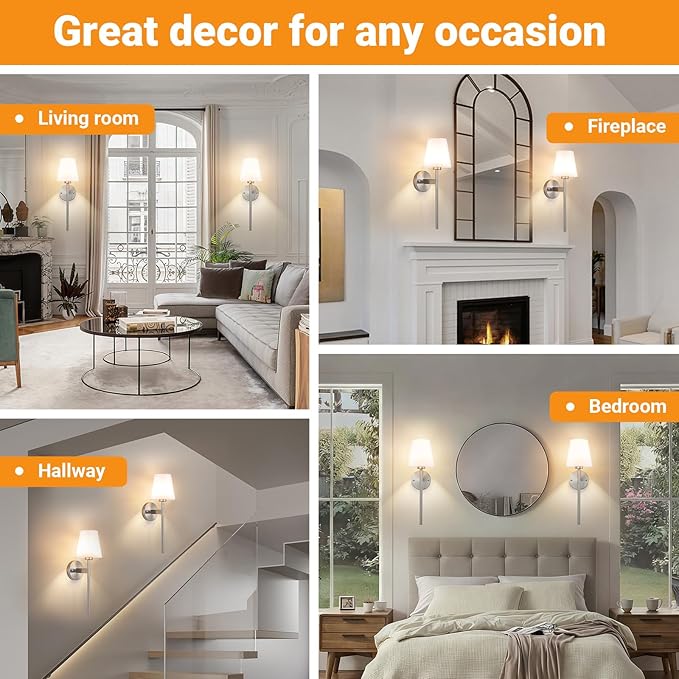 Battery Operated Wall Sconces Set Of 2, Wireless Battery Wall Light With 10000mAh RGB Rechargeable Magnetic Bulb, Rechargeable Wall Sconce With Remote Control For Bedroom, No Electrician Required