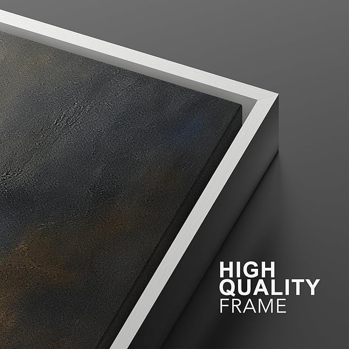 MUDECOR Framed Wall Art Print Set Dark Abstract Modern Contemporary in Navy Blue and Gold Brushstrokes Illustrations Modern Art Decorative Colorful for Living Room, Bedroom, Office - 16"x24"x3 White