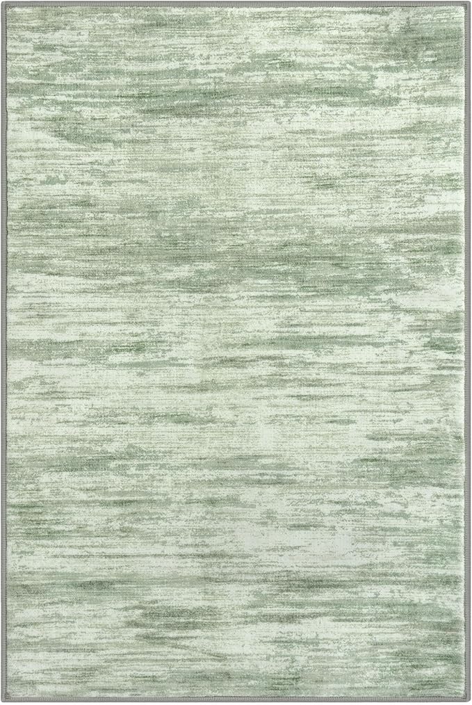 5x7 Modern Abstract Area Rug for Bedroom, Lime Green Large Super Soft Washable Rug with Non-Slip, Non-Shedding Rugs for Living Room, Indoor Door Mat for Home Décor