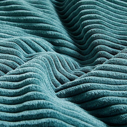Fancy Homi 2 Packs Teal Lumbar Decorative Throw Pillow Covers 16x28 Inch for Living Room Couch Bed Sofa, Rustic Farmhouse Boho Home Decor, Soft Striped Corduroy Rectangle Accent Cushion Case 40x70 cm