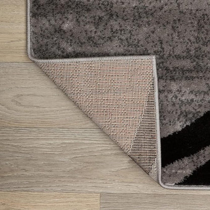 Rugshop Wavy Circles Design Round Rug, Carpet with Jute Backing for Living Room, Dining Room, or Bedroom, Gray, 8' Round