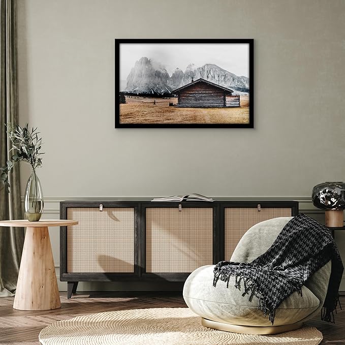 Americanflat 21x34 Picture Frame with Polished Plexiglass - Black Picture Frame - Wide Photo Frames Made of Engineered Wood for Vertical or Horizontal Wall Display - Epic Collection - Black