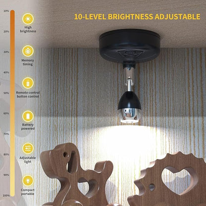 Wireless LED Spot Light Indoor Color Changing Battery Operated Picture Light Stick On Anywhere with Dimmer & Timer 60 Lumens 13 RGB Colour for Home Decor, Displaying Artwork, Dartboard