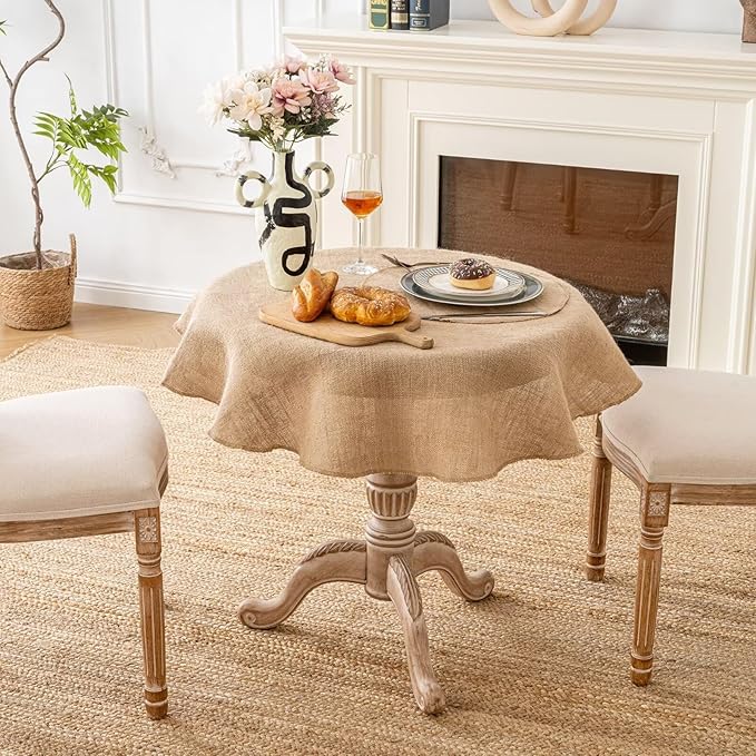 Shatex Round Placemat 15inch 6 Pack,Rustic Jute Placemat for Dinning Table,Wedding Party Ceremony