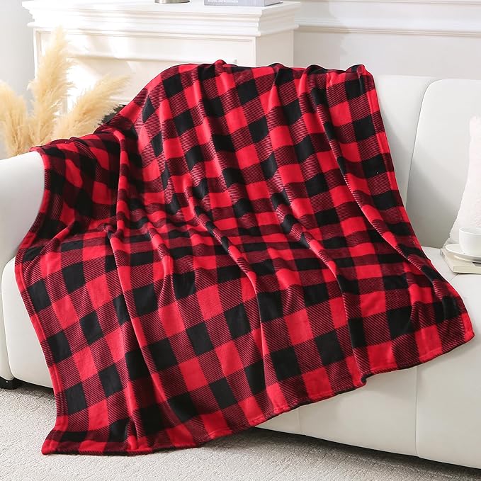 Viviland Checkered Blanket Throw Size Blanket - Soft Fuzzy Cozy Buffalo Plaid Throw for Couch, 50x60 inches