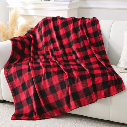 Viviland Checkered Blanket Throw Size Blanket - Soft Fuzzy Cozy Buffalo Plaid Throw for Couch, 50x60 inches