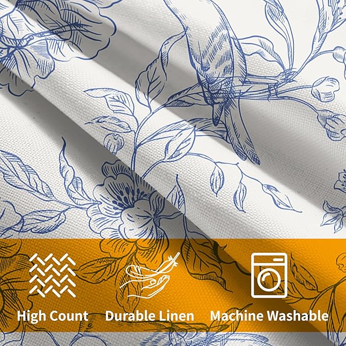 White Blue Chinoiserie Pillow Covers 20x20 Set of 2 Decorations Vintage Floral Throw Pillow Covers Boho Decor Rustic Pillowcases Farmhouse Pattern Soft Cozy for Sofa Bed Chair Home Decorative