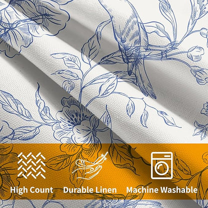 White Blue Chinoiserie Pillow Covers 20x20 Set of 2 Decorations Vintage Floral Throw Pillow Covers Boho Decor Rustic Pillowcases Farmhouse Pattern Soft Cozy for Sofa Bed Chair Home Decorative