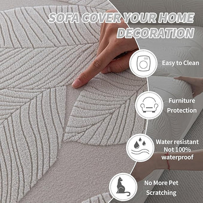 Couch Covers for Sectional Sofa, Washable Stretch Soft Sofa Cushion Covers L Shape Sofa Slipcovers Anti Slip Furniture Decor Protector for Pets (1PC X Large Sofa Cover,Light Gray)