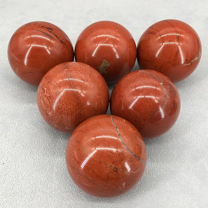 5-6CM/1.97-2.36inch Magical Natural Red Jasper Stone Ball Quartz Crystal Mineral Reiki Treatment Home Office Degaussing Decoration Collection Gem(Red Jasper, 50-60mm)