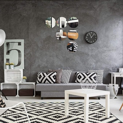 Aneco 6 Pack Acrylic Round Mirrors Non Glass Round Mirror Plate Removable Acrylic Mirror Stickers Mirror Plate for Home Wall Decor or Wedding Table Centerpiece, 10 Inches (Thickness 2 mm)