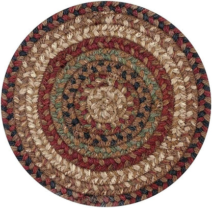 Homespice Gingerbread Jute Braided Kitchen Trivets for Hot Dishes, Warm Country Decor, Set of 6, Brown 8" Round Heat Resistant Mats - Rich Colors, Easy to Clean, Durable and Protects Furniture