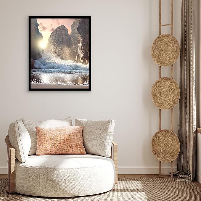 Americanflat 25x30 Picture Frame with Polished Plexiglass - Black Picture Frame - Wide Photo Frames Made of Engineered Wood for Vertical or Horizontal Wall Display - Epic Collection - Black