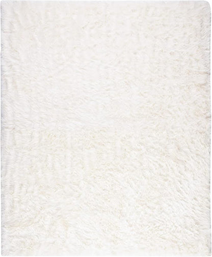 SAFAVIEH Faux Sheep Skin Collection Area Rug - 6' x 9', Ivory, Silken Glam Design, Non-Shedding & Easy Care, 2.35-inch Thick Ideal for High Traffic Areas in Living Room, Bedroom (FSS235A)