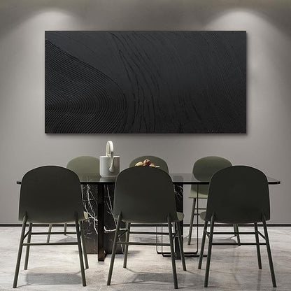 Canvas Wall Art Decor Modern Textured Wall Art Decor Canvas Art Wall Decor Black Silence Wall Painting Decorations Artwork Wall Art Prints for Room Living Room Bedroom Office Decor 24"X48"
