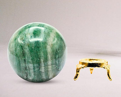 Amazing Gemstone Green Aventurine Crystal Ball with Stand - 3 Inches Large Crystal Sphere Meditation Balls for Witchcraft and Decorative Balls