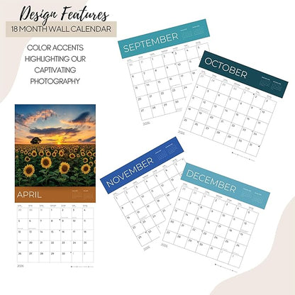 Sunflowers Wall Calendar 2026 | Sunflower Field Calendar | 12" x 24" Open | Giftable Flowers Calendar 2026 | Thick & Sturdy Paper | Pacific Waters Press (Sunflowers)