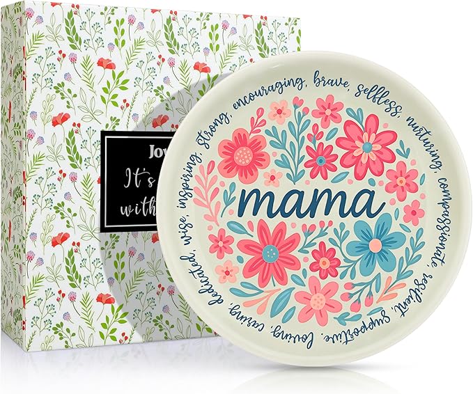 JoycuFF Mama Jewelry Dish New Mom Gifts for Women, Mama Mom to Be Gift Trinket Ring Dish New Mother Essentials