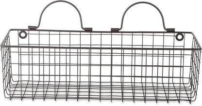 DII Farmhouse Vintage Décor, Wire Wall Basket, Medium, Bronze, 2 Piece