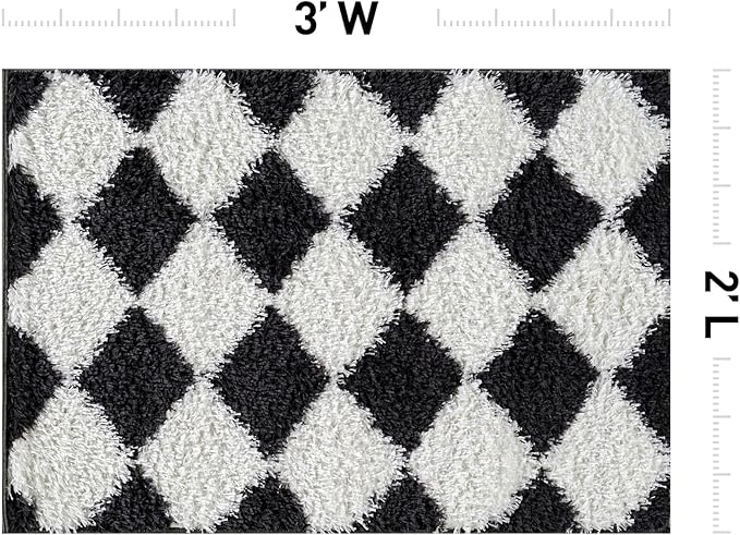 Rugshop Diamond Wave Pattern Shag Area Rug Anthracite Dark Gray 2' x 3' Ideal for Entryways, Kitchens, or Small Spaces