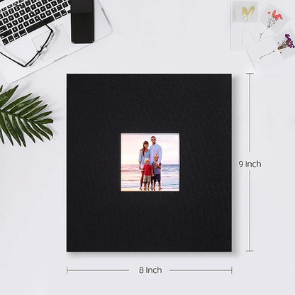 Mublalbum Small Photo Album 4x6 200 Photos Linen Cover Picture photo Book with 200 Horizontal Pockets for Wedding Family Anniversary Baby (Black)