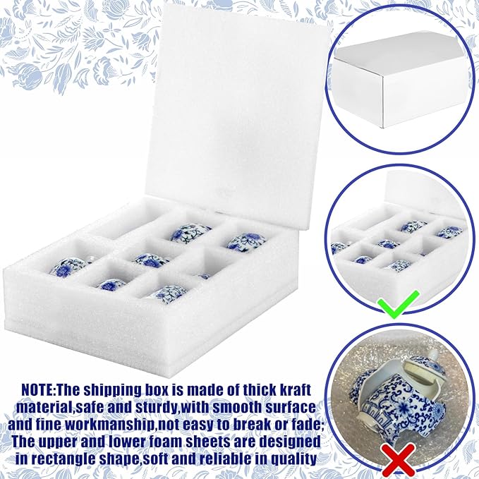 Dandat 8 Pcs Mini Chinoiserie Bud Vases Ceramic Blue and White Floral Chinese Porcelain Vase Set for Shelf Table Centerpieces Home Decor(Vintage)