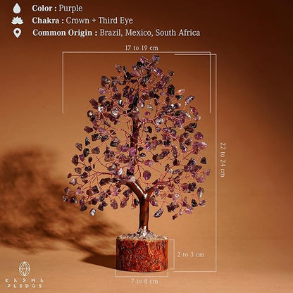 Crystal Tree of Life Amethyst Healing Crystal Trees for Home & Office Decoration, Handmade Crystal Money Bonsai Trees for Positive Energy, Good Luck, Christmas Decor, Birthday Gifts for Women, Mom