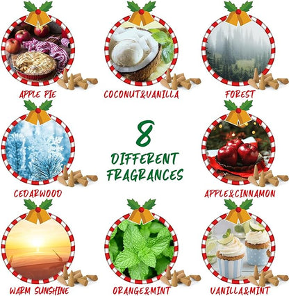 STRN Christmas Incense Cones Scented Kit, 120 Assorted Christmas Scented Cones with Incense Holder