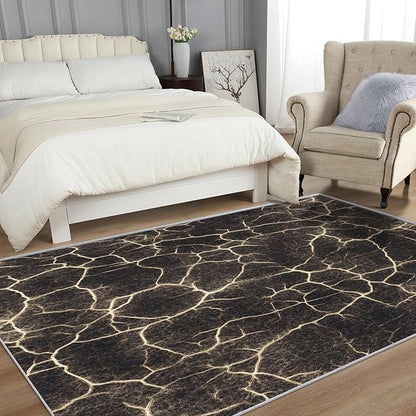 Abstract Rug 8x10 - Abstract Carpet, 5x7 Rug, Modern Marble Texture Rug & Home Decor, Contemporary Area Rug & Room Decor, Washable Non Slip Anti Skid Rugs