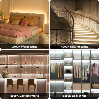PAUTIX COB LED Strip Lights 2700K-6500K CCT Tunable White 24ft UL-Listed Dotless LED Lights Super Bright Dimmable 24V LED Tape Light with APP/RF Remote Control,Under Cabinets Bedroom Kitchen Lighting