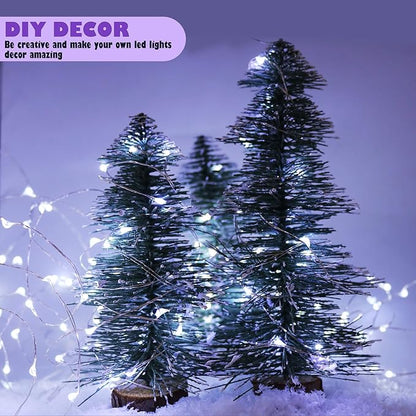 OakHaomie 6 Pack Fairy Lights Battery Operated No Remote Waterproof Firefly Lights LED Starry String Lights 20 LEDs 7ft Silvery Copper Wire for Wedding Party Bedroom Patio Christmas Decor Cool White