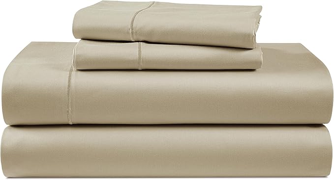 100% Egyptian Cotton Queen Size Sheets – 15" Deep Pocket Queen Sheet Set, Silky Sateen Weave for Winter Comfort, Breathable & Fade Resistant, Ultra-Soft Luxury Bedding for Holiday Home Décor - Linen