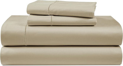100% Egyptian Cotton Queen Size Sheets – 15" Deep Pocket Queen Sheet Set, Silky Sateen Weave for Winter Comfort, Breathable & Fade Resistant, Ultra-Soft Luxury Bedding for Holiday Home Décor - Linen
