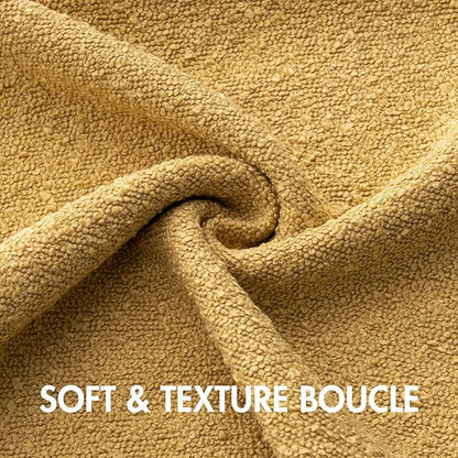 MIULEE 20x20 Inch Decorative Pillow Covers for Couch Bed Set of 2 Textured Boucle Neutral Winter Throw Pillows Gold Accent Solid Cushion Pillowcases Sofa Livingroom Home Decor