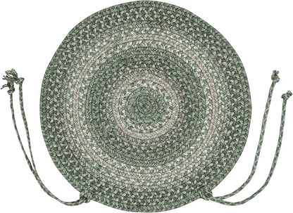 Homespice Grassland Jute Braided Chair Pads 15x15 Set of 2 - Vibrant Colors, Naturally Comforting & Reversible