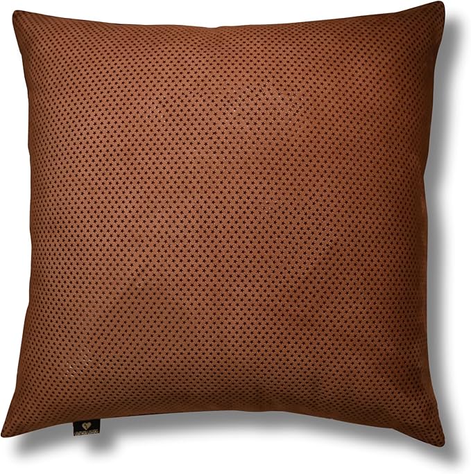 LL LEATHER LOVERS Star Sparkling Suede Pillow Cover, Square Soft Metallic Throw Pillow Covers, Pillow Cases for Home Décor, Sofa, Couch Chair, Car (14x14 Inches, Sparkling Brown Pack of 1)