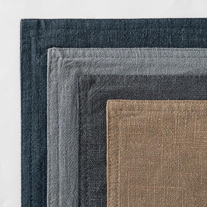 MIULEE Neutral Navy Linen Pillow Covers Pack of 4 Christmas Decorative Natural Throw Pillow Covers Soft Accent Boho Farmhouse Couch Pillowcases Coastal Home Decor for Living Room Bed Sofa 18x18 Inch