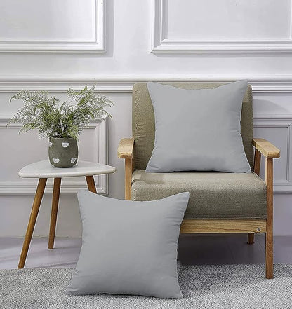 Upgrade Your Bedding Experience with The Made of 100% Cotton Euro Shams 2 Pack Cushion Cover 32"x 32" Size fits Decorative Cover. Envelope Closure Silver