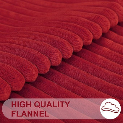 Simmore Decorative Throw Pillow Covers 20x20 Set of 2, Soft Natural Plush Flannel Double-Sided Fluffy Couch Pillow Covers for Sofa Living Room, Red