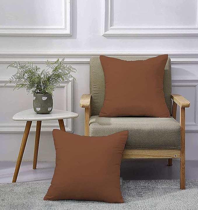 Upgrade Your Bedding Experience with The Made of 100% Cotton Euro Shams 2 Pack Cushion Cover 32"x 32" Size fits Decorative Cover. Envelope Closure Chocolate
