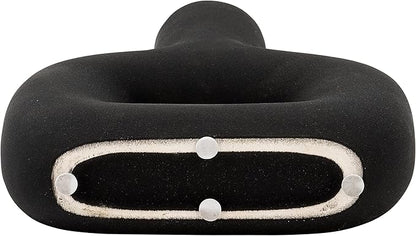 Sagebrook Home Modern Stoneware Vase - Matte Dolomite Decorative Accent for Home, Office & Living Room - Contemporary Minimalist Design - 8" Black