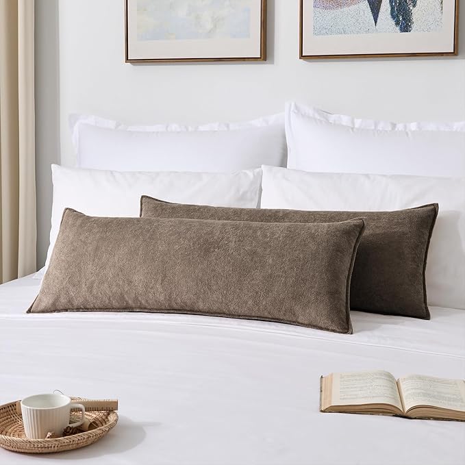 Kevin Textile 14x36 Inch Long Lumbar Cover 1 Pack Soft Boucle Textured Decorative Waterproof Rectangle Cushion Elegant Accent Pillows for Couch Sofa Chair Bed Home Decor Indoor Outdoor Coco Brown