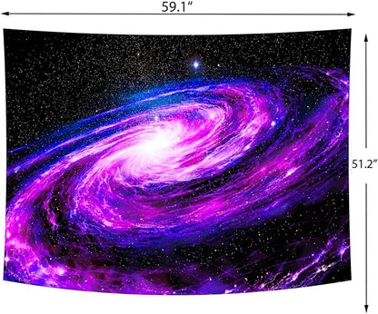 Delur Galaxy Tapestry Universe Planet Starry Sky Wall Hanging Tapestry Cosmic Outer Space Abstract Psychedelic Nebula Headboard for Bedroom Living Room Home Decor (51.2" x 59.1")