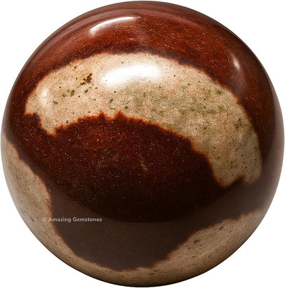 Amazing Gemstone Narmada Shiva Lingam Crystal Ball with Stand - 1.5" Inches Crystal Sphere Meditation Balls for Witchcraft and Decorative Balls